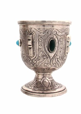 Lot 378 - A STYLISH 19TH CENTURY AUSTRIAN SILVER GOBLET...
