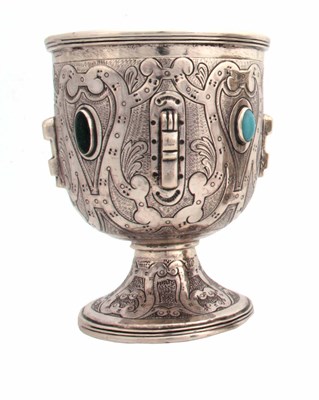 Lot 379 - A STYLISH 19TH CENTURY AUSTRIAN SILVER GOBLET...