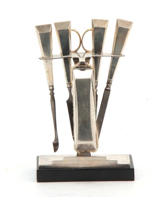 Lot 381 - A 1930'S ART DECO SILVER DRESSING TABLE...