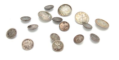 Lot 389 - A SET OF LATE 19th CENTURY SILVER BUTTONS...