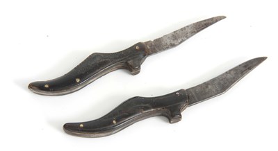 Lot 412 - A PAIR OF 19TH CENTURY PENKNIVES modelled as...