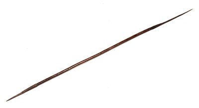 Lot 422 - A 19TH CENTURY TRIBAL DOUBLE ENDED SPEAR with...