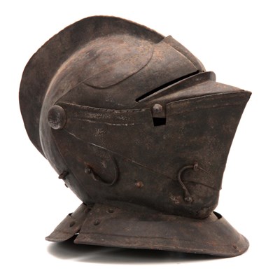 Lot 431 - A CLOSE HELMET with a one-piece skull and comb,...
