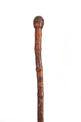 Lot 450 - A 19th CENTURY JAPANESE BAMBOO WALKING CANE...