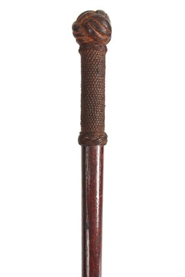 Lot 455 - A 19th CENTURY SAILORS WALKING CANE the handle...
