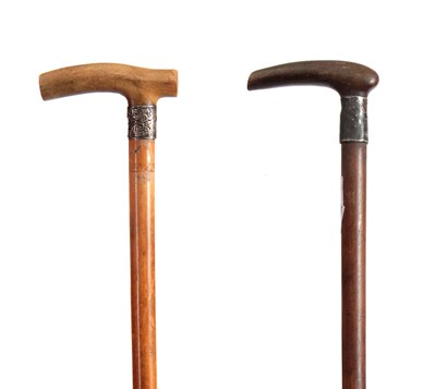 Lot 466 - TWO 19TH CENTURY POSSIBLY RHINO HORN HANDLED...