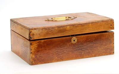 Lot 472 - A LATE 19th CENTURY ELEPHANT HIDE GAMES BOX BY...