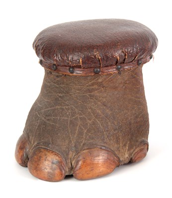Lot 478 - A LATE 19th CENTURY TAXIDERMY ELEPHANTS FOOT...