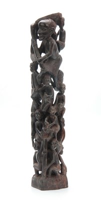 Lot 497 - AN AFRICAN CARVED HARDWOOD FIGURAL STATUE 61cm...