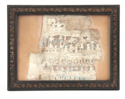 Lot 555 - A FRAGMENT OF ANTIQUE CLOTH WITH EGYPTIAN...