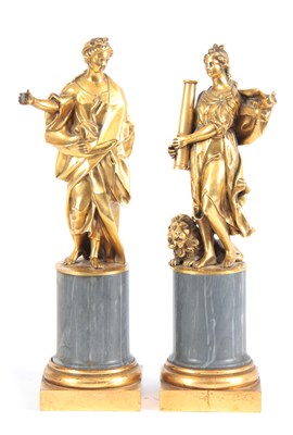 Lot 556 - A PAIR OF 19TH CENTURY ITALIAN GRAND TOUR GILT...