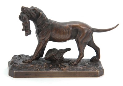 Lot 561 - A LATE 19th CENTURY PATINATED BRONZE SCULPTURE...
