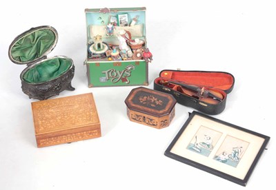 Lot 565 - A LOT OF SIX ITEMS including a musical toy box,...