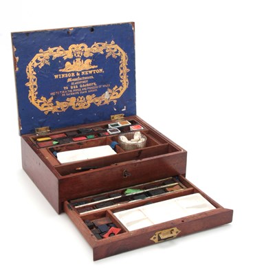 Lot 568 - A 19TH CENTURY WINSOR & NEWTON MAHOGANY ARTIST...