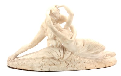 Lot 584 - AFTER CANOVA. A 19TH CENTURY ALABASTER...