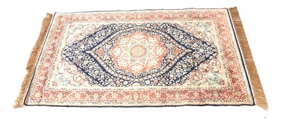 Lot 587 - A SILK TURKISH RUG 150cm wide 94cm deep