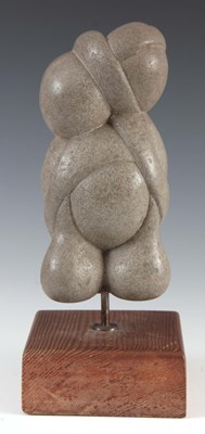 Lot 592 - A MODERNIST STONE SCULPTURE mounted on a...