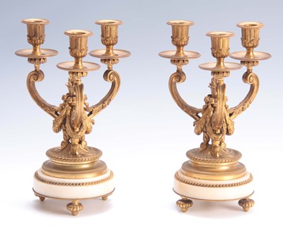 Lot 601 - A PAIR OF 19TH CENTURY FRENCH ORMOLU AND...