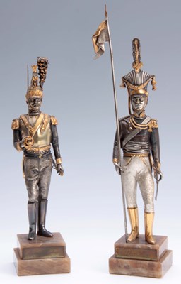 Lot 604 - A PAIR OF LIMITED EDITION CONTINENTAL SILVERED...