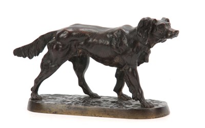 Lot 605 - A LATE 19th CENTURY PATINATED BRONZE SCULPTURE...
