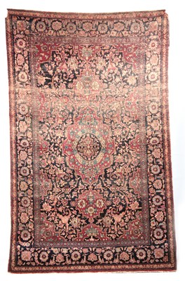 Lot 607 - A MULTI-COLOURED 19TH CENTURY PERSIAN RUG with...