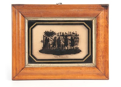 Lot 611 - A 19TH CENTURY REVERSE PAINTED SILHOUETTE...