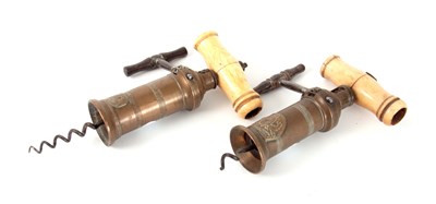 Lot 648 - A 19th CENTURY DOWLER PATENT CORKSCREW with...