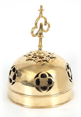 Lot 662 - A LATE 19TH CENTURY BRASS DOMED BELL with...