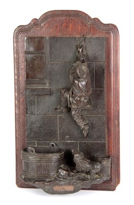 Lot 684 - A 19TH CENTURY FIGURAL BRONZE SPILL / VESTA...