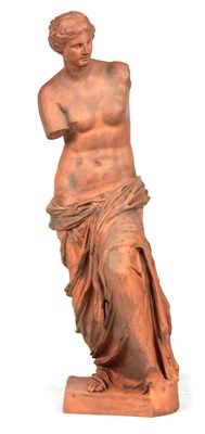 Lot 686 - A TERRACOTTA SCULPTURE modelled as Venus di...