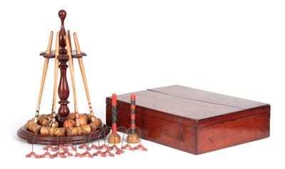 Lot 687 - A COMPLETE LATE 19th CENTURY TABLE CROQUET...