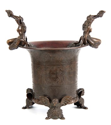 Lot 694 - A LATE 19th CENTURY FRENCH BRONZE JARDINIERE...