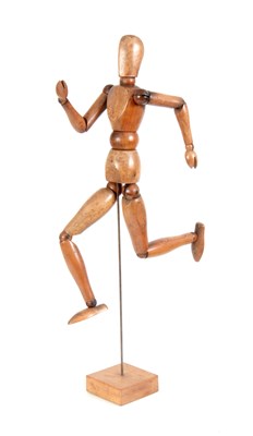 Lot 710 - A 19TH CENTURY BEECHWOOD ARTICULATED ARTIST...
