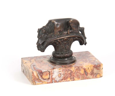 Lot 711 - A 19TH CENTURY FIGURAL BRONZE PAPERWEIGHT...