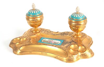 Lot 715 - A 19TH CENTURY SERVES PORCELAIN MOUNTED ORMOLU...