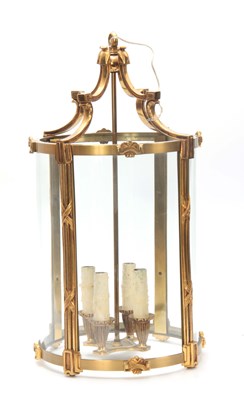 Lot 722 - A 20TH CENTURY BRASS REGENCY STYLE CIRCULAR...