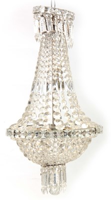 Lot 723 - A 20TH CENTURY CUT GLASS CHANDELIER of...