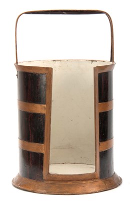 Lot 733 - A 19TH CENTURY TOLEWARE PLATE BUCKET IN...