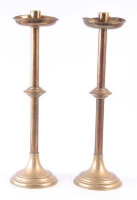 Lot 742 - A PAIR OF LATE 19th CENTURY BRASS CHURCH...