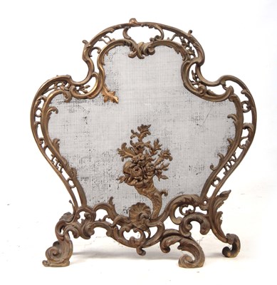 Lot 747 - A 19TH CENTURY ORMOLU FRENCH ROCOCO STYLE FIRE...