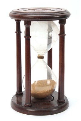 Lot 759 - A LARGE GEORGE III MAHOGANY SAND GLASS having...