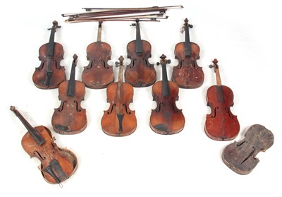 Lot 772 - A COLLECTION OF 9 VIOLINS AND 8 VIOLIN BOWS...