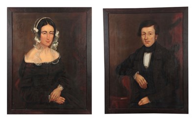 Lot 798 - A PAIR OF 19TH CENTURY OIL ON CANVAS PORTRAITS...