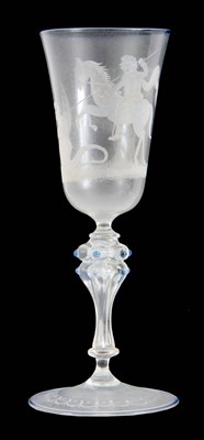 Lot 8 - A FINE 20TH CENTURY DRINKING GLASS with fluted...