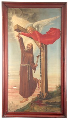 Lot 808 - S BONNER. AN EARLY 20th CENTURY RELIGIOUS OIL...