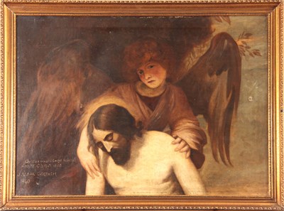 Lot 813 - AN EARLY 20th CENTURY RELIGIOUS OIL ON CANVAS...