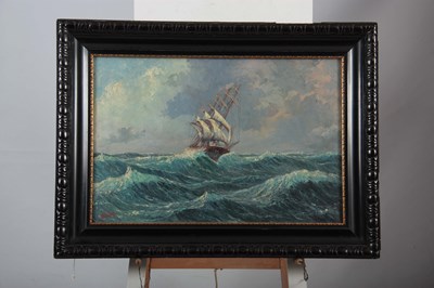 Lot 842 - C. HAGENER A 19TH CENTURY OIL ON CANVAS MARINE...
