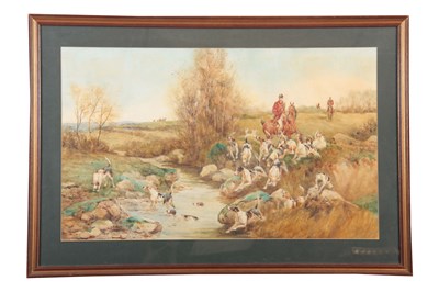Lot 850 - A 19TH CENTURY WATERCOLOUR River landscape...