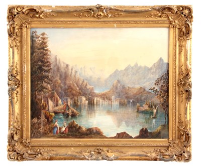 Lot 852 - A 19TH CENTURY CONTINENTAL WATERCOLOUR...