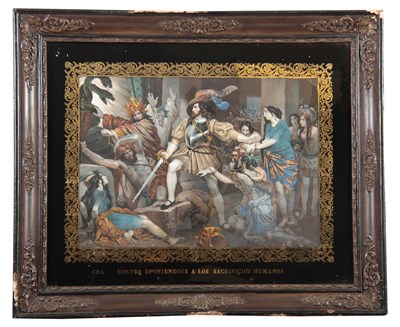 Lot 862 - 19TH CENTURY CONTINENTAL COLOURED PRINT....